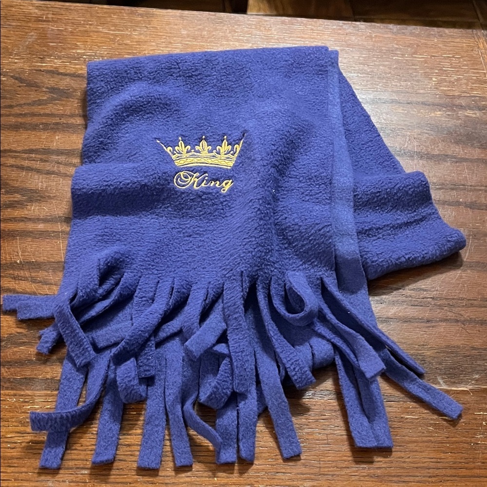 Purple Men’s King Scarf with Crown Embroidery